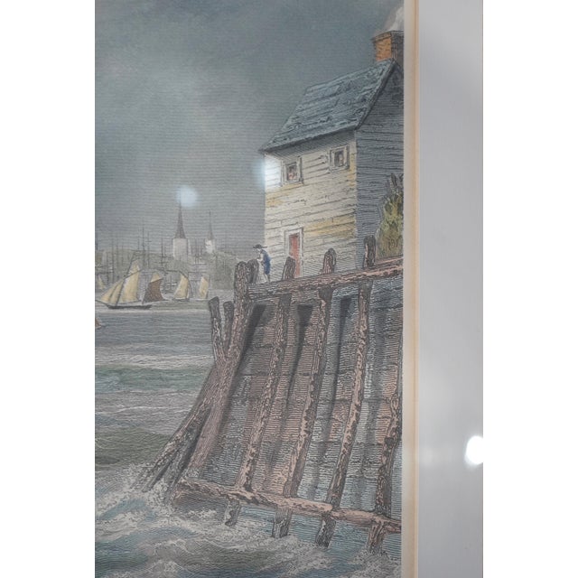 Engraving Print of Ferry in New York For Sale - Image 4 of 12
