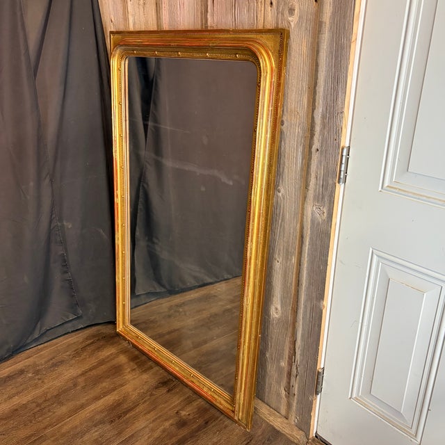 19th Century French Louis Philippe Large Giltwood Mirror For Sale - Image 4 of 6