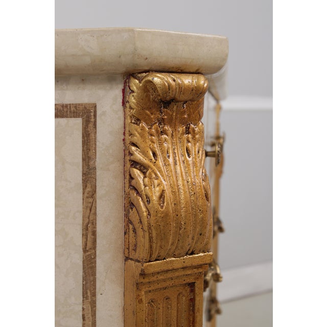 Neoclassical Tessallated Stone Top French Provincial Commode Dresser For Sale - Image 14 of 18