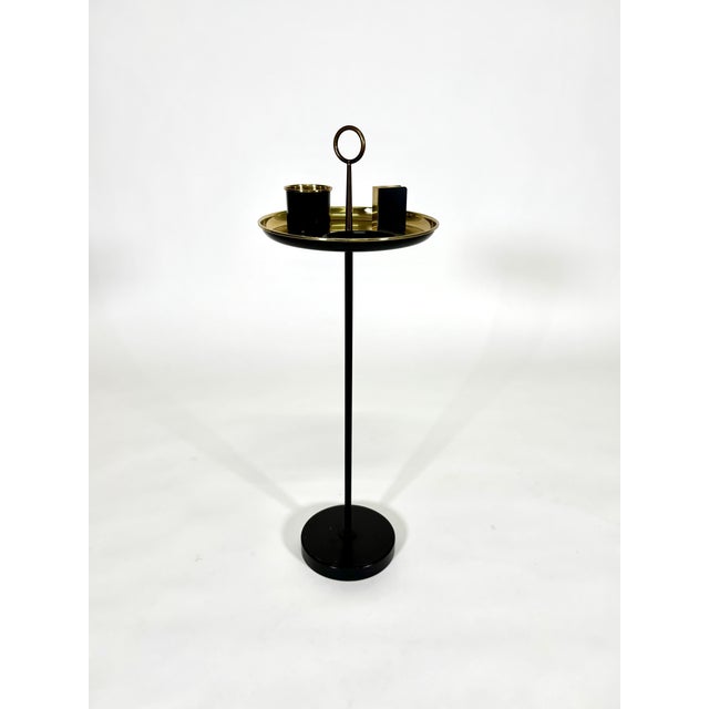 Small side table with smoking accessories designed by Gunnar Ander for Ystad Metall. I have official proof of authenticity...
