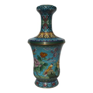 1950s Chinese Cloisonné Flower Vase For Sale