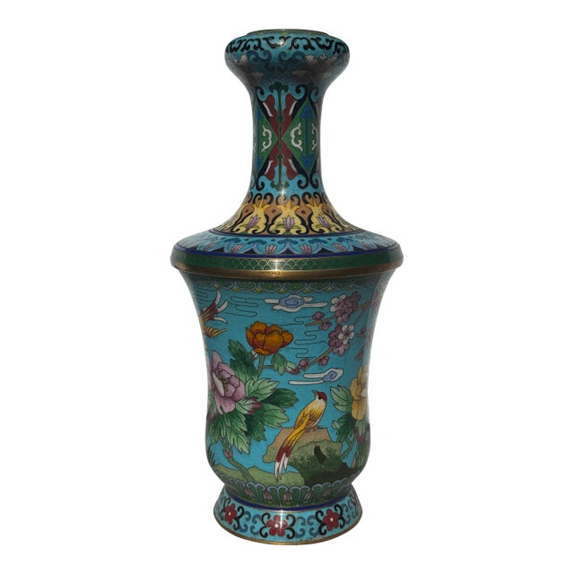 1950s Chinese Cloisonné Flower Vase For Sale