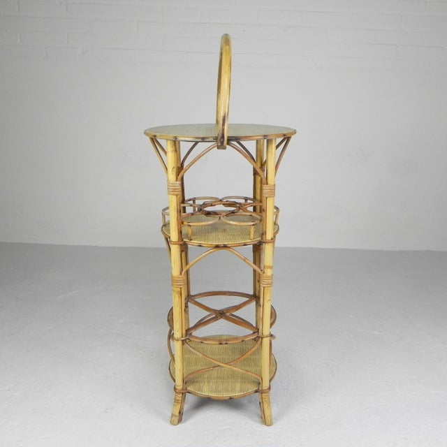 Vintage Bamboo Bottle Rack Side Table, 1950s For Sale - Image 4 of 18