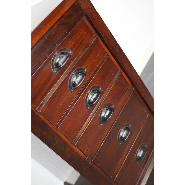 Industrial Dutch Mahogany Apothecary Cabinet, 1930s For Sale - Image 3 of 13
