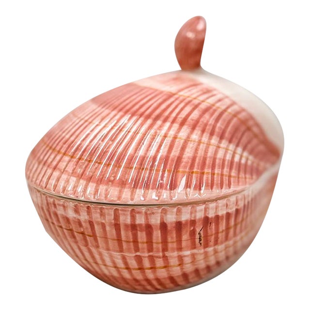 Fitz & Floyd Shell Trinket Dish Coastal Decor Vintage Hollywood Regency Vessel For Sale