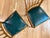 Green Pair of Vintage Mid Century Wood and Leather Chairs For Sale - Image 8 of 12