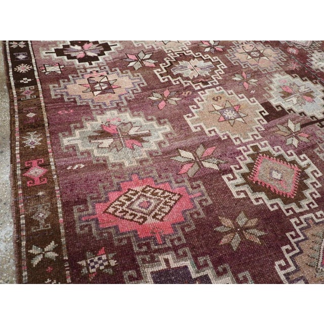 Tribal Galerie Shabab Collection Mid-20th Century Handmade Turkish Anatolian Tribal Room Size Carpet For Sale - Image 3 of 8