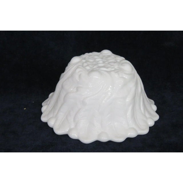 Indiana Glass Company Indiana Wild Rose White Milk Glass Candlestick Holder Bowl For Sale - Image 4 of 9
