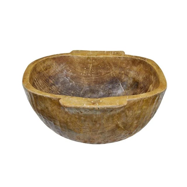 Large Early 20th Century Hand Carved Bowl For Sale - Image 6 of 7