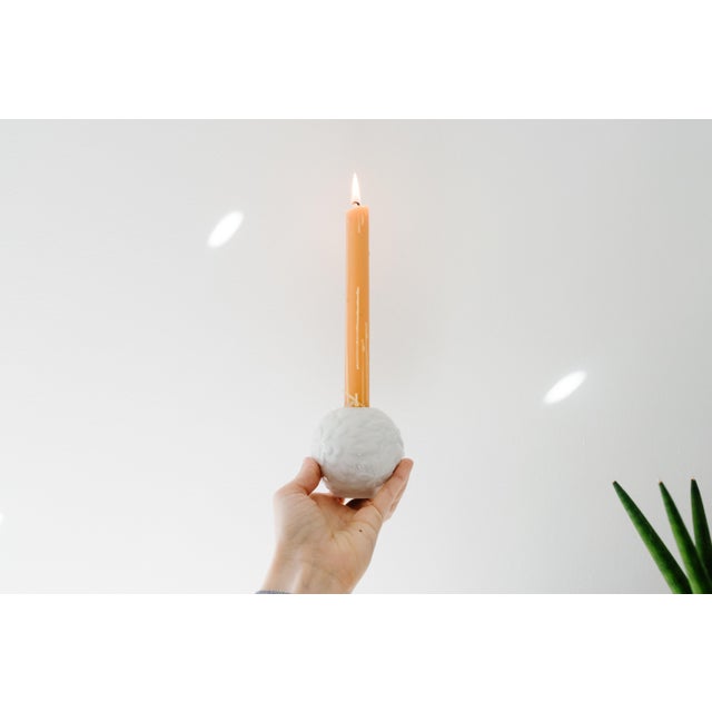 White Mid Century Modern Glazed White Porcelain Botanical Candle/Vase Set by Hutschenreuther Germany - 4 Piece Set For Sale - Image 8 of 13