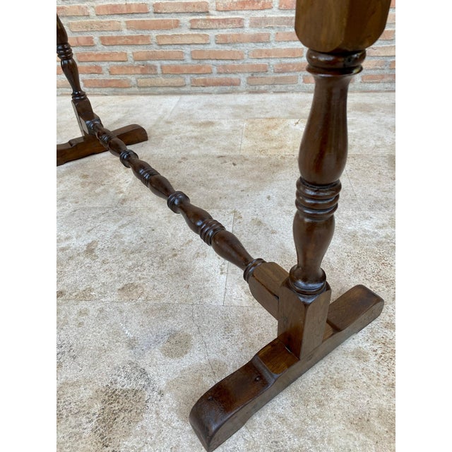 Wood Mid 20th Century Console Table in Walnut, 1940s For Sale - Image 7 of 18