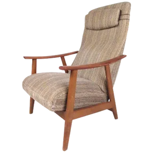 Scandinavian Modern High Back Teak Lounge Chair