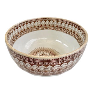 1840 Antique Ironstone Aesthetic Era Transfer Pattern Bowl by Villeroy and Boch - For Sale