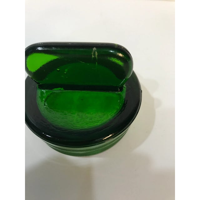 Mid 20th Century Green Apothecary Jars With Glass Lids -Set of 2 For Sale - Image 12 of 13