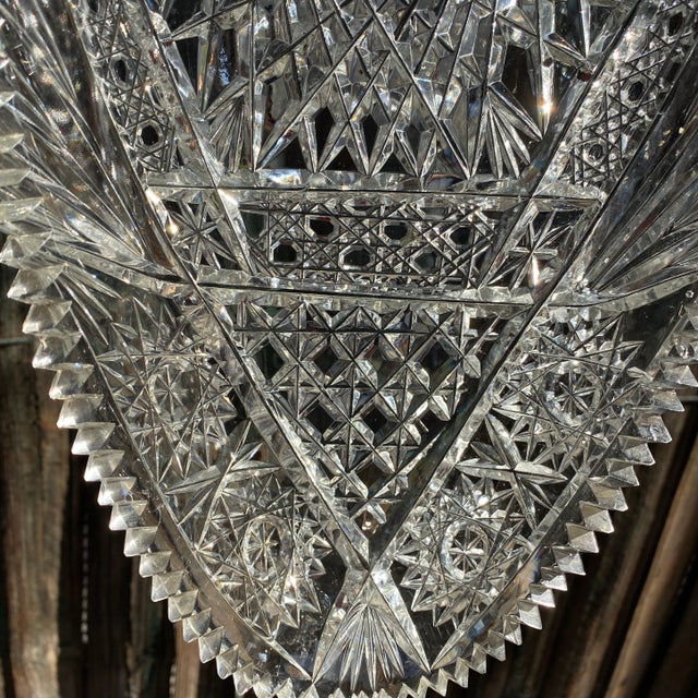 Baccarat Antique American Brilliant Cut Crystal Platter For Sale - Image 4 of 12