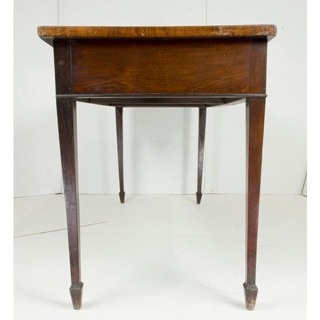 Elegant Circa 1810 Sheraton Mahogany Sideboard With Banded Inlay & Oval Brass Pulls For Sale - Image 4 of 6
