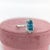 Metal 4.7ct Blue Zircon Ring with Earth Mined Diamonds in Solid 14k White Gold Emerald Cut Size 6.75 For Sale - Image 7 of 8