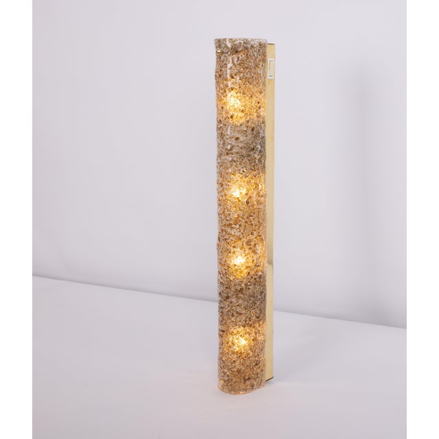 Dark Toned Murano Glass Wall Sconce attributed to Hillebrand, Germany, 1970s For Sale - Image 9 of 12