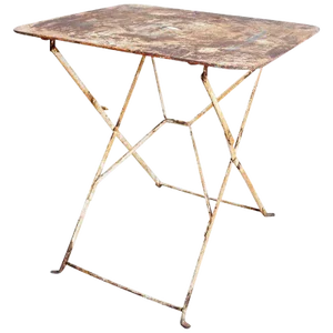 French Industrial Iron Folding Bistro Garden Table