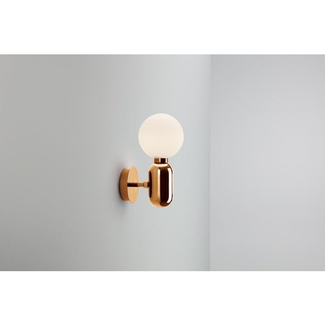 Golden aballs a wall lamp by parachilna dimensions: w 14 x d 18 x h 29 cm materials: handmade ceramic body, blown opal...