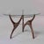 Italian Mid-Century Sculptural Walnut and Brass Cocktail Table With Triangular Glass Top For Sale - Image 11 of 11