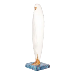 1920s Art Déco Glazed Ceramic Sculpture With Base 'La Femme Voilée De Marrakech' by Céline Lepage, France