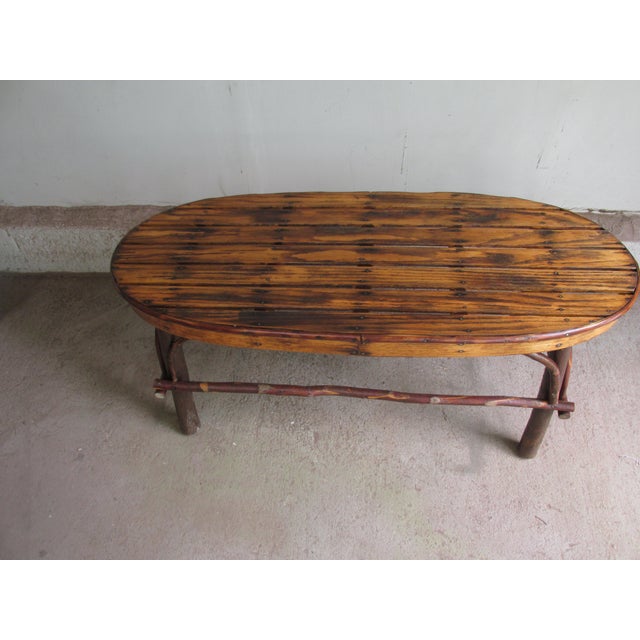 Rustic 1970s Vintage Adirondack Style Coffee Table For Sale - Image 3 of 11