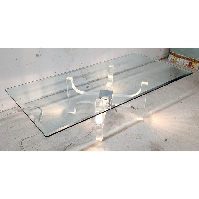 Philippe Jean Illuminated Lucite Coffee Table by Philippe Jean France 1970s For Sale - Image 4 of 12