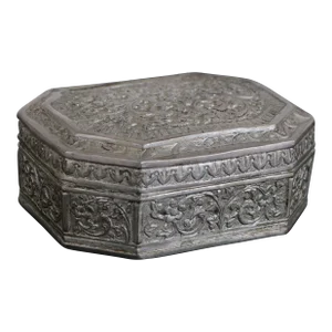 Peranakan Chinese Repousse Silver Trinket Box