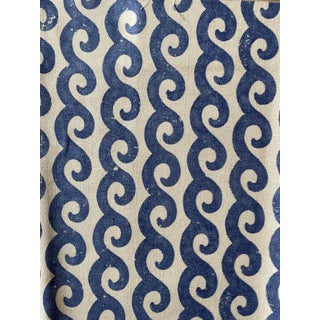 Fabric/Remnant of Thibaut Pattern Shore Thing in Color Navy For Sale