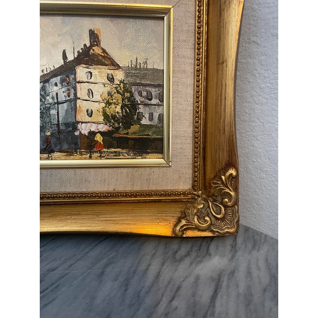 French Mid 20th Century European Street Scene Original Framed Painting For Sale - Image 3 of 8