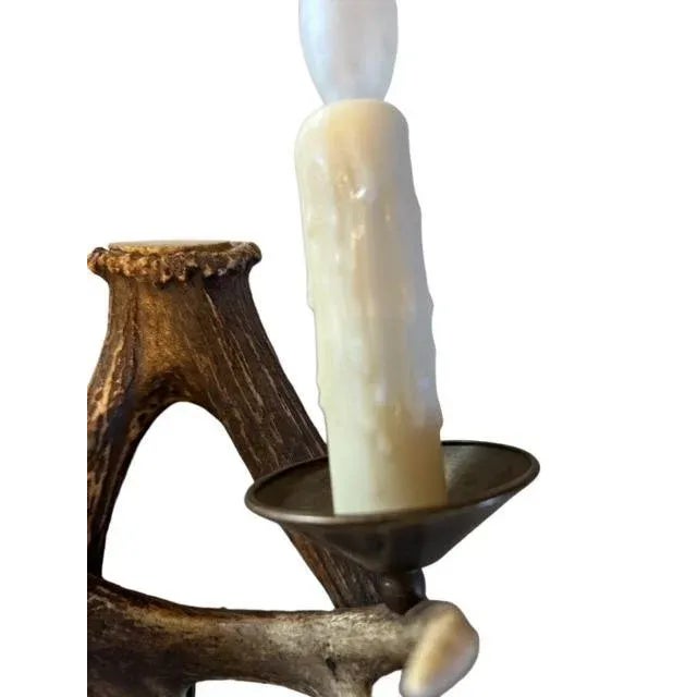 Vintage 1960s Antler Wall Sconce For Sale - Image 4 of 5
