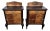 Italian Art Deco Nightstands in Burl Walnut, 1940s, Set of 2 For Sale