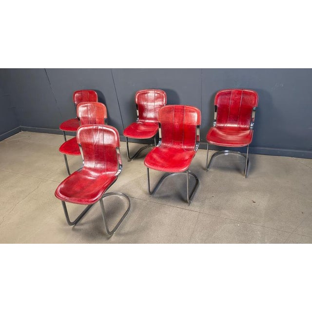 Brown Vintage Dining Chairs from Cidue, 1970s, Set of 6 For Sale - Image 8 of 14