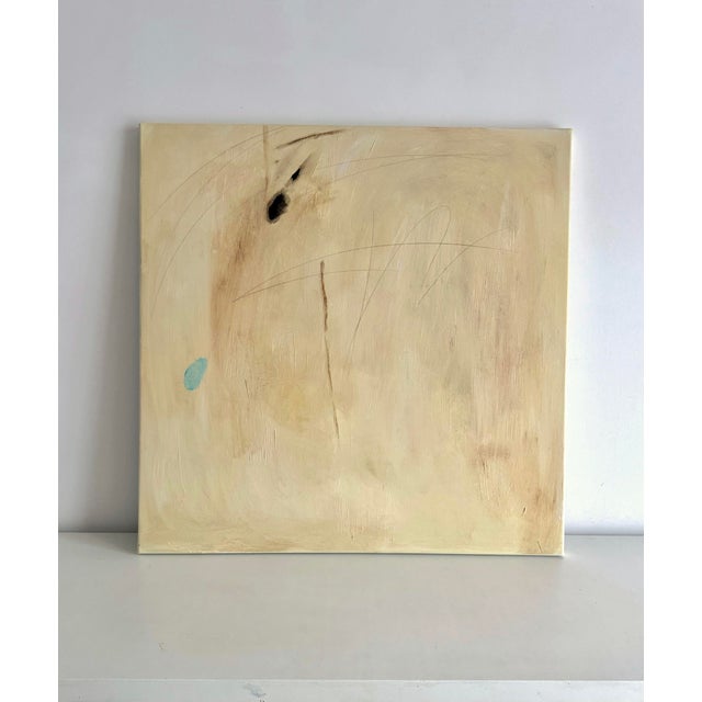 Square textured oil painting Ivory muted original oil painting by T.Shenk • Hight quality canvas on the stretcher •...