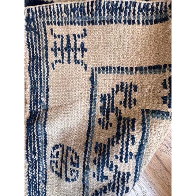 Antique Peking Chinese Runner, Handmade Oriental Rug, Circa 1870, Ivory and Blue For Sale - Image 16 of 16