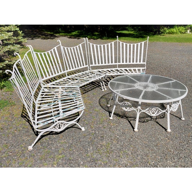 Woodard Andalusian Patio Sectional Sofa and Coffee table. Documented by original Woodard catalog from 1964. It consists of...