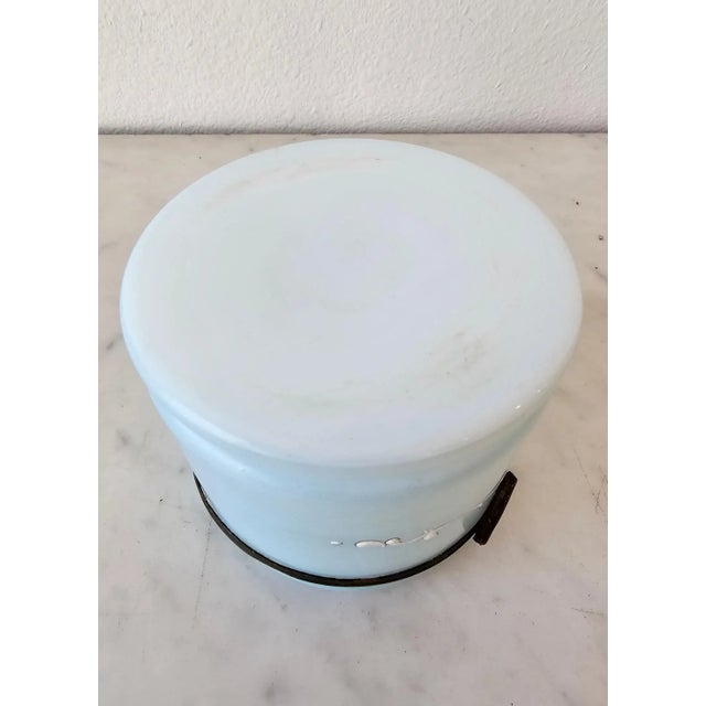 Antique Victorian Blue Opaline Milk Glass Jewelry Casket For Sale - Image 10 of 11