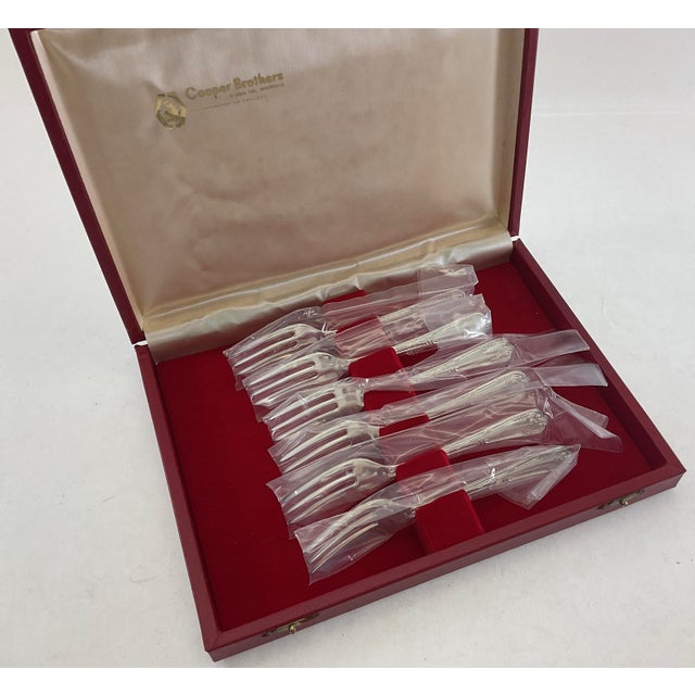 1980s Silver Plated Pastry Forks , La Regence - Set of 6 For Sale - Image 9 of 14