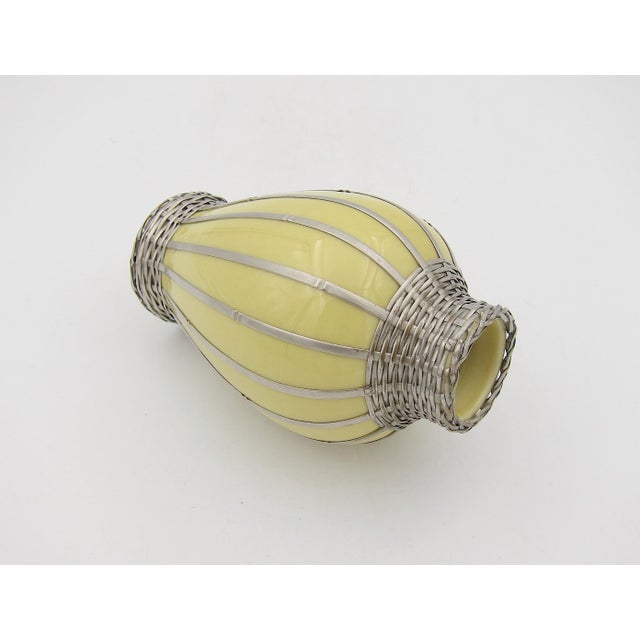 A diminutive antique art pottery vase, likely from a Japanese Awaji workshop studio, dating to the early 20th century,...