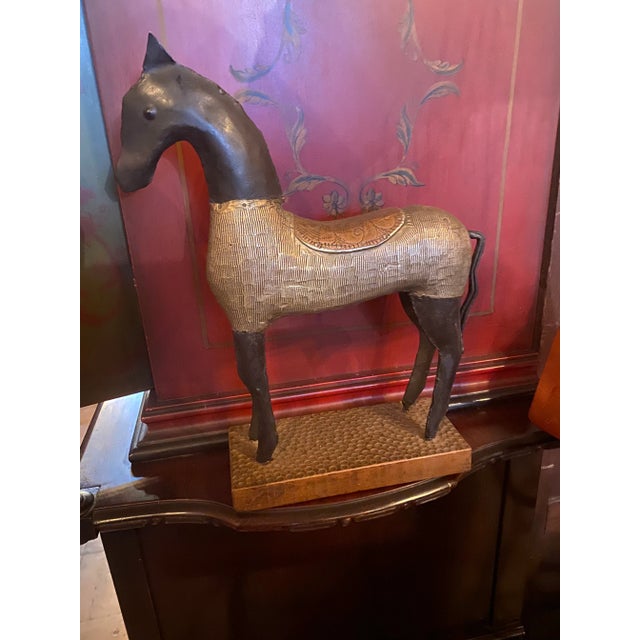 Gold 1980s Asian Horse Statue For Sale - Image 8 of 8