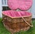 Rustic Red Gingham Heart Picnic Basket For Sale - Image 3 of 8