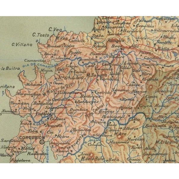 1900 - 1909 A Cartographic View of Galicias Maritime Province, 1901 For Sale - Image 5 of 8