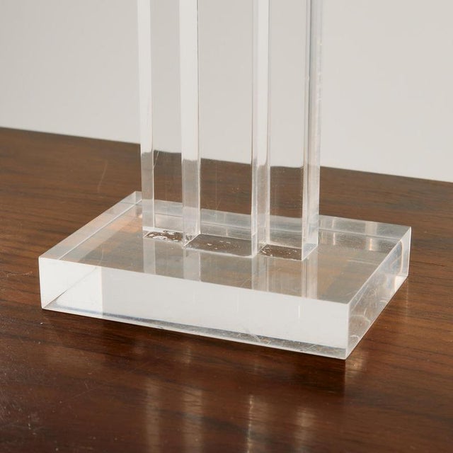 Vintage Acrylic Glass Table Lamps, 1980s, Set of 2 For Sale - Image 4 of 11