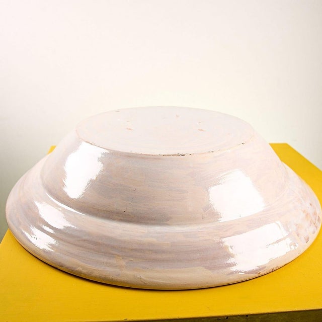 Ceramic Large Plate in Hand Painted Glazed Terracotta attributed to G.Defazio, 1990s For Sale - Image 7 of 8