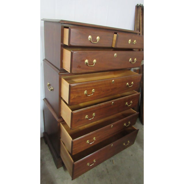 Traditional 1980s Mahogany Chest of Drawers Designer Tall For Sale - Image 3 of 4