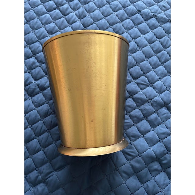 Modern Waterworks Brass Wastebasket For Sale - Image 3 of 5