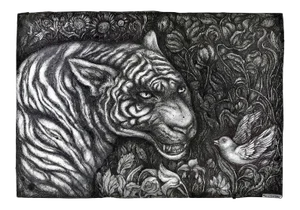 The Tiger - Original China Ink on Paper by Maria Ginzburg - 2018 2018