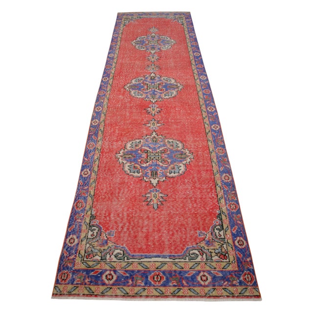 This authentic 1970s Central Anatolian runner rug brings an exceptional layer of gallery-quality heritage to contemporary...