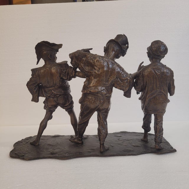 Metal Francesco de Matteis, The Children's Concert, 19th Century, Patinated Bronze For Sale - Image 7 of 18